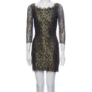 Diane von Furstenberg Lace Pattern Mini Dress